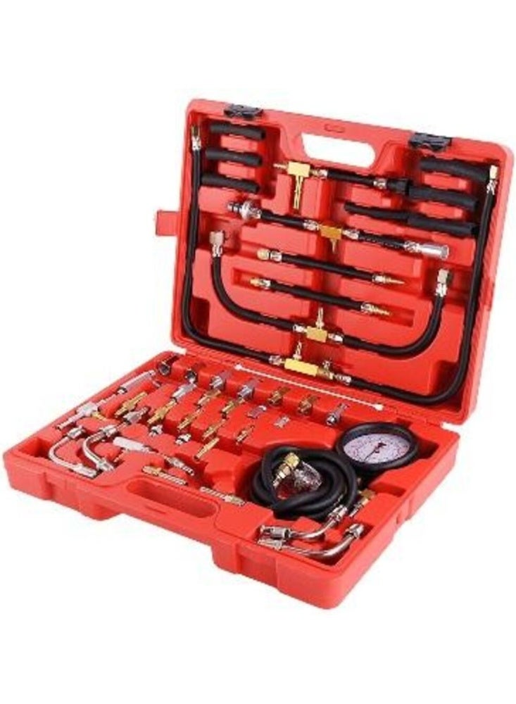 TU-443 Universal Fuel Pressure Gauge Kit - 0-140 PSI/10 Bar Dual Dial Diagnostic Tool for Cars & Trucks - Image 3